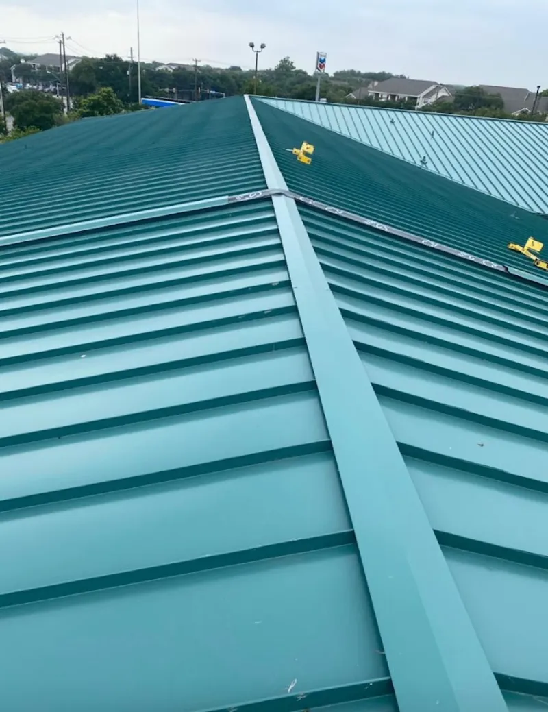 Green commercial metal roof ridge and valley for Metal Roof Repair in Morro Bay